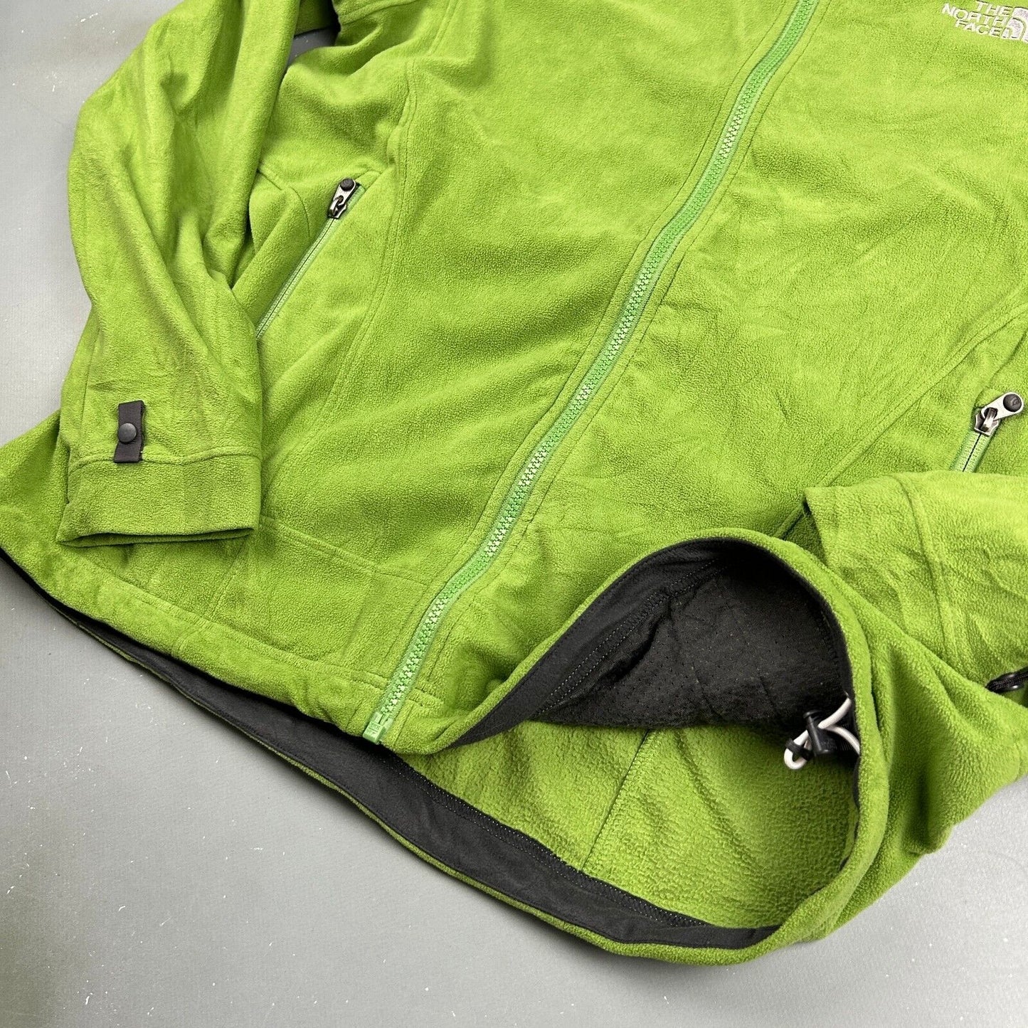 VINTAGE The North Face Green Full Zip Tech Fleece Sweater sz L-XL Adult