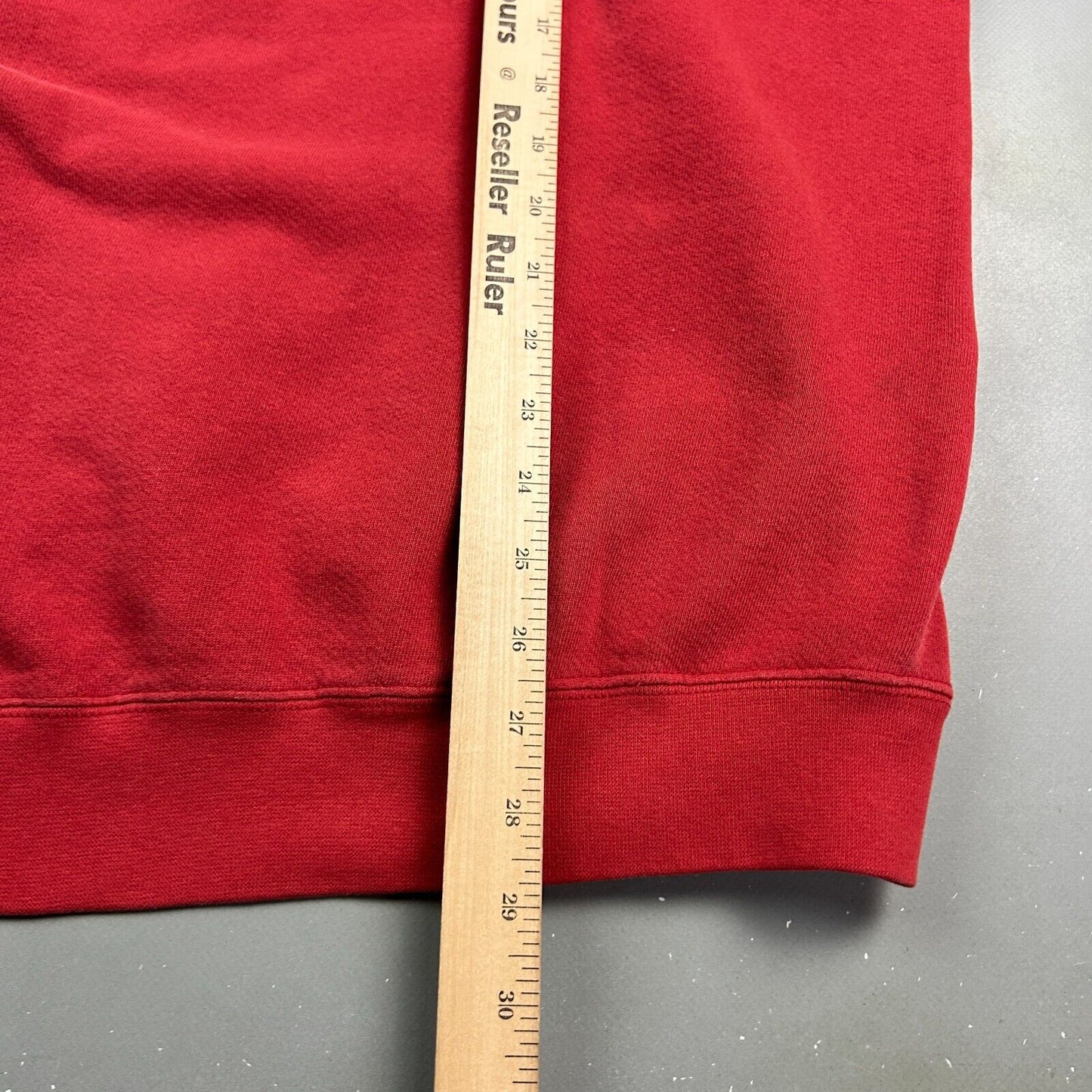 VINTAGE 90s | NIKE Mid Swoosh Faded Red Hoodie Sweater sz XL Adult