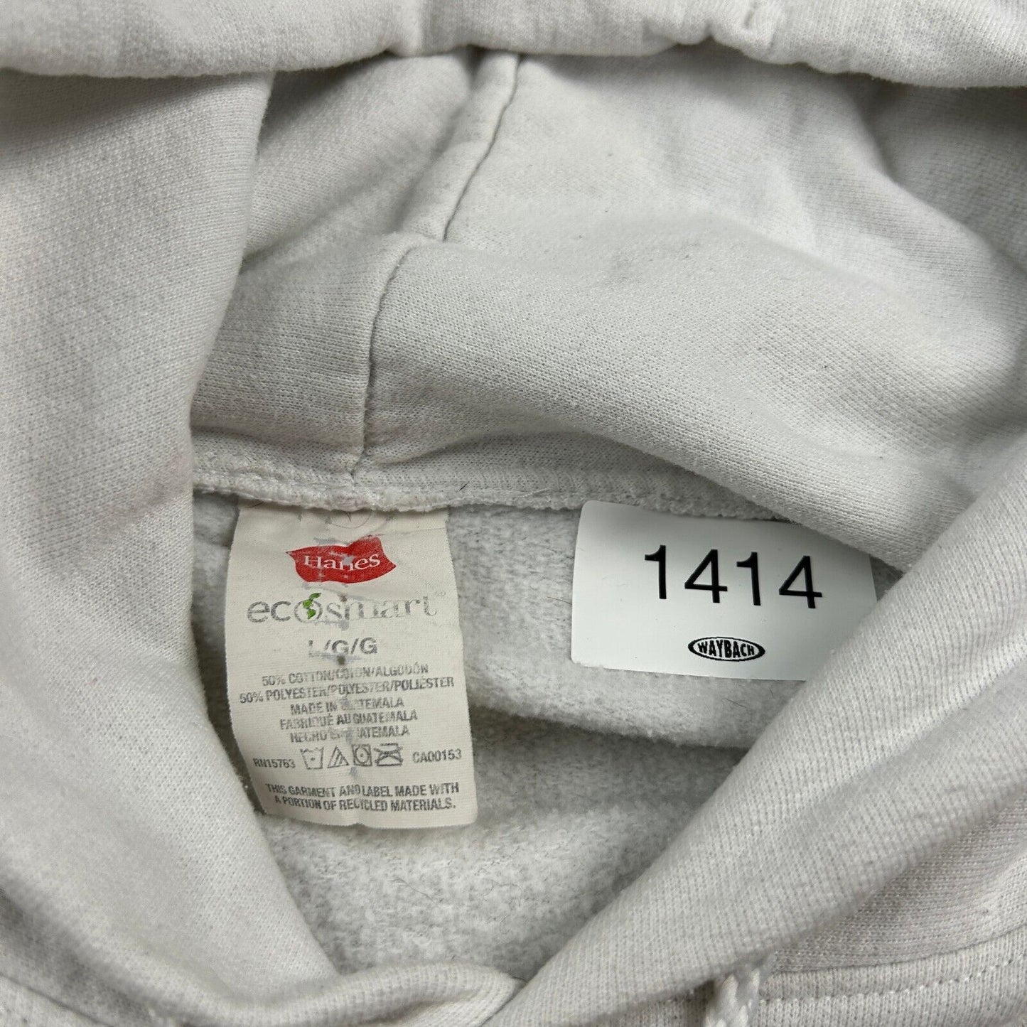 VINTAGE Hanes Blank White Hoodie Sweater sz Large Adult