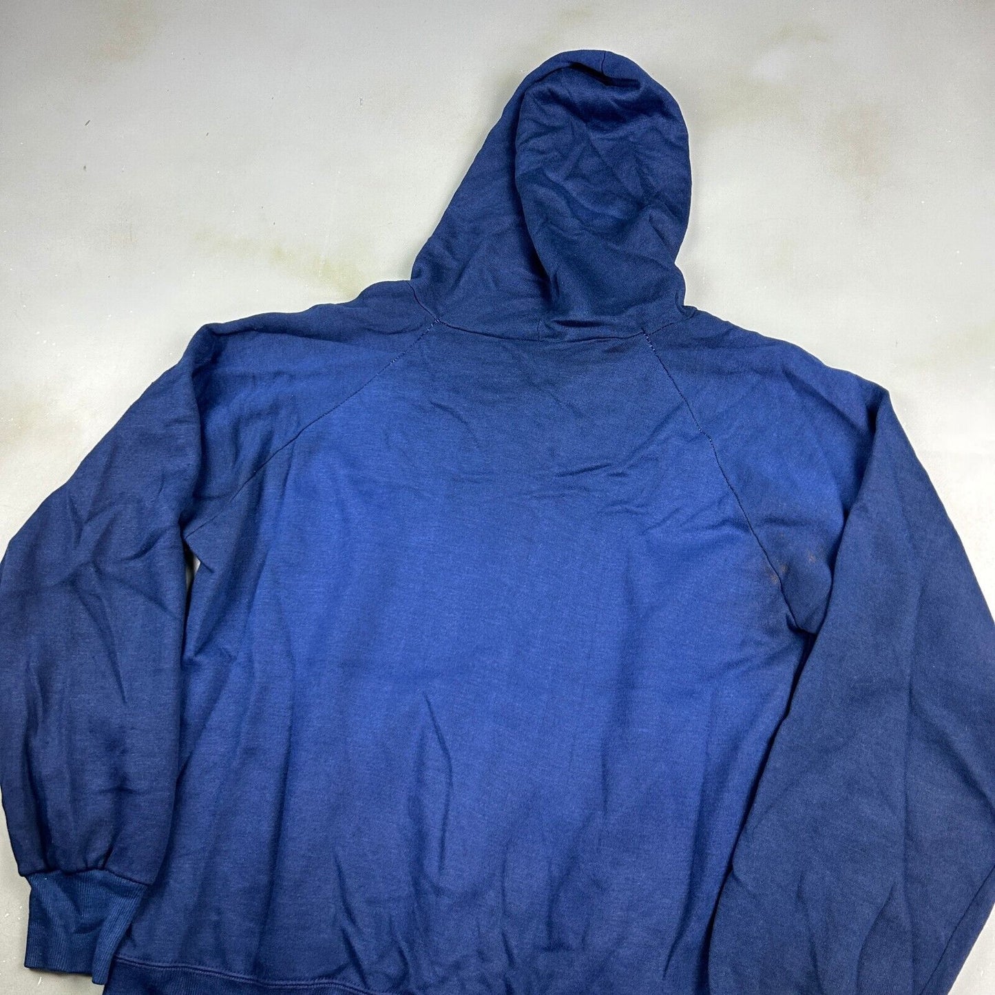VINTAGE 80s Head Start Sun Kissed Blank Blue Zip Up Hoodie Sweater sz M Adult