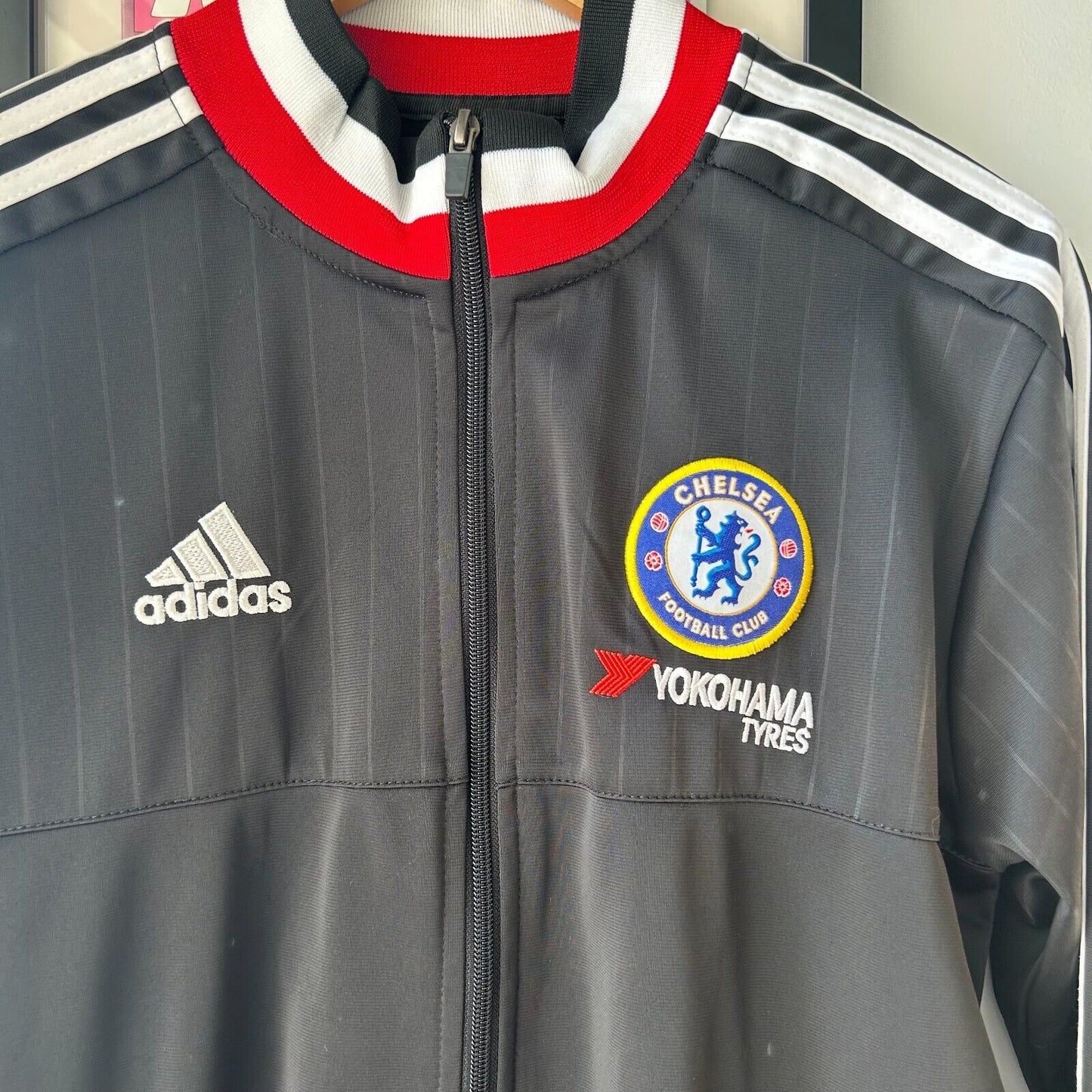 VINTAGE 90s | Adidas Chelsea Football Club Logo Zip Up Sweater sz L Adult