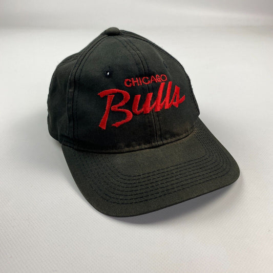 VINTAGE 90s Chicago Bulls Single Line Script Sports Specialties Snapback Hat OS