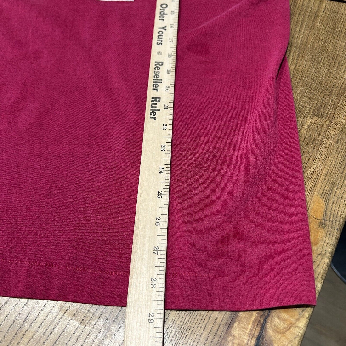 VINTAGE 90s | Sandwich Factory Faded Dark Red Baseball T-Shirt sz XL Adult