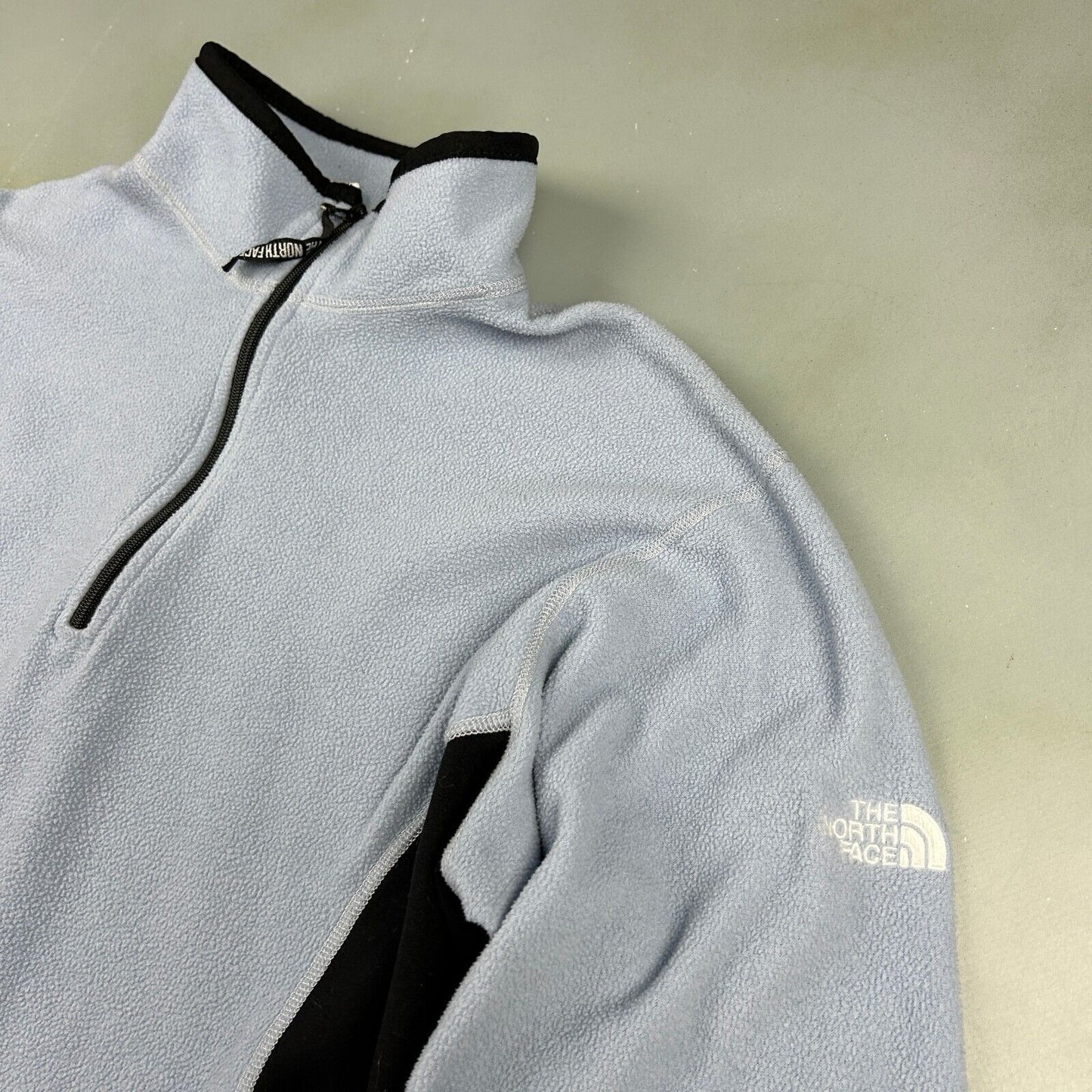 VINTAGE The North Face Green 1/4 Zip Tech Fleece Sweater sz M Mens/ XL Womens