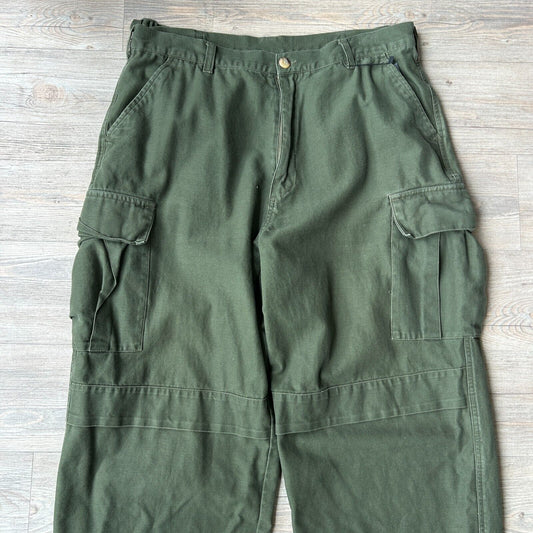 VINTAGE 90s | Bushlife Baggy Cotton Canvas Double Knee Pants sz W35 L30