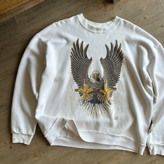 VINTAGE 90s | Thunder Eagle Artwork Crew Sweater sz XL
