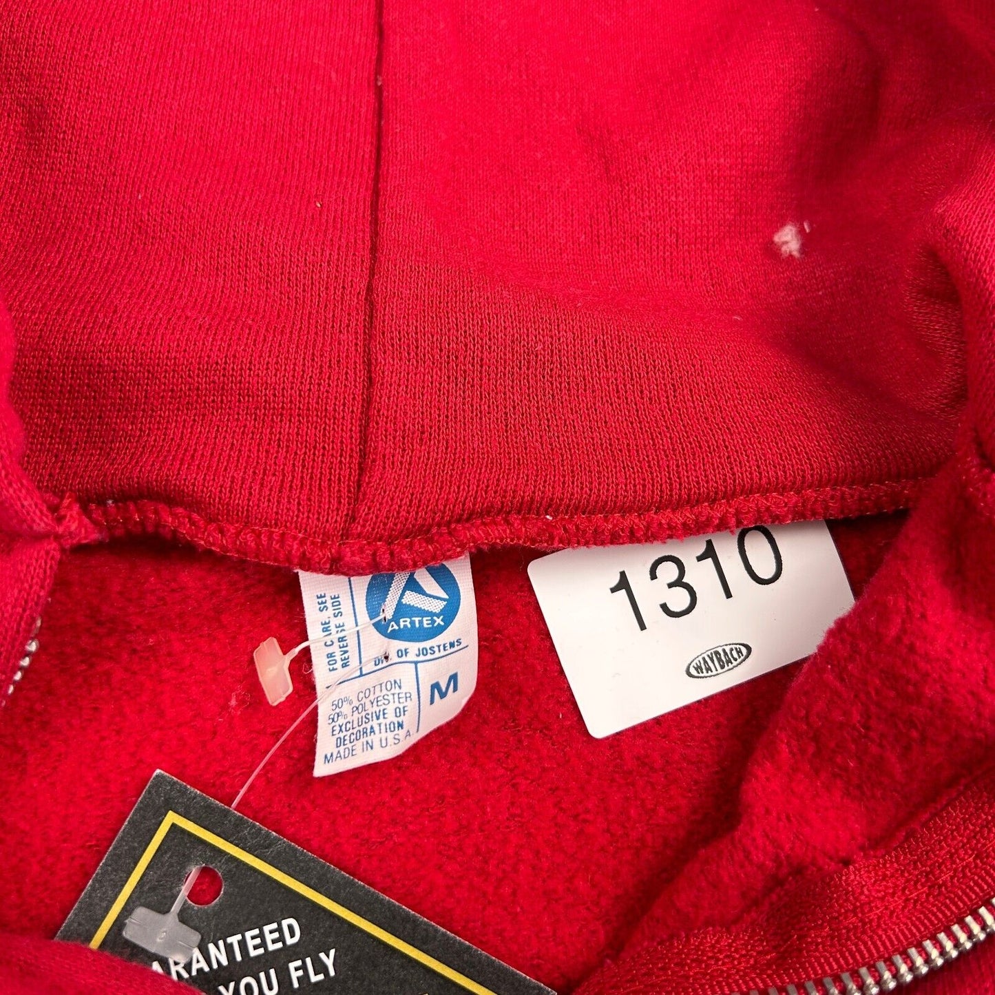 VINTAGE 90s Vance AFB Airforce Red Zip Up Hoodie Sweater sz Small Mens