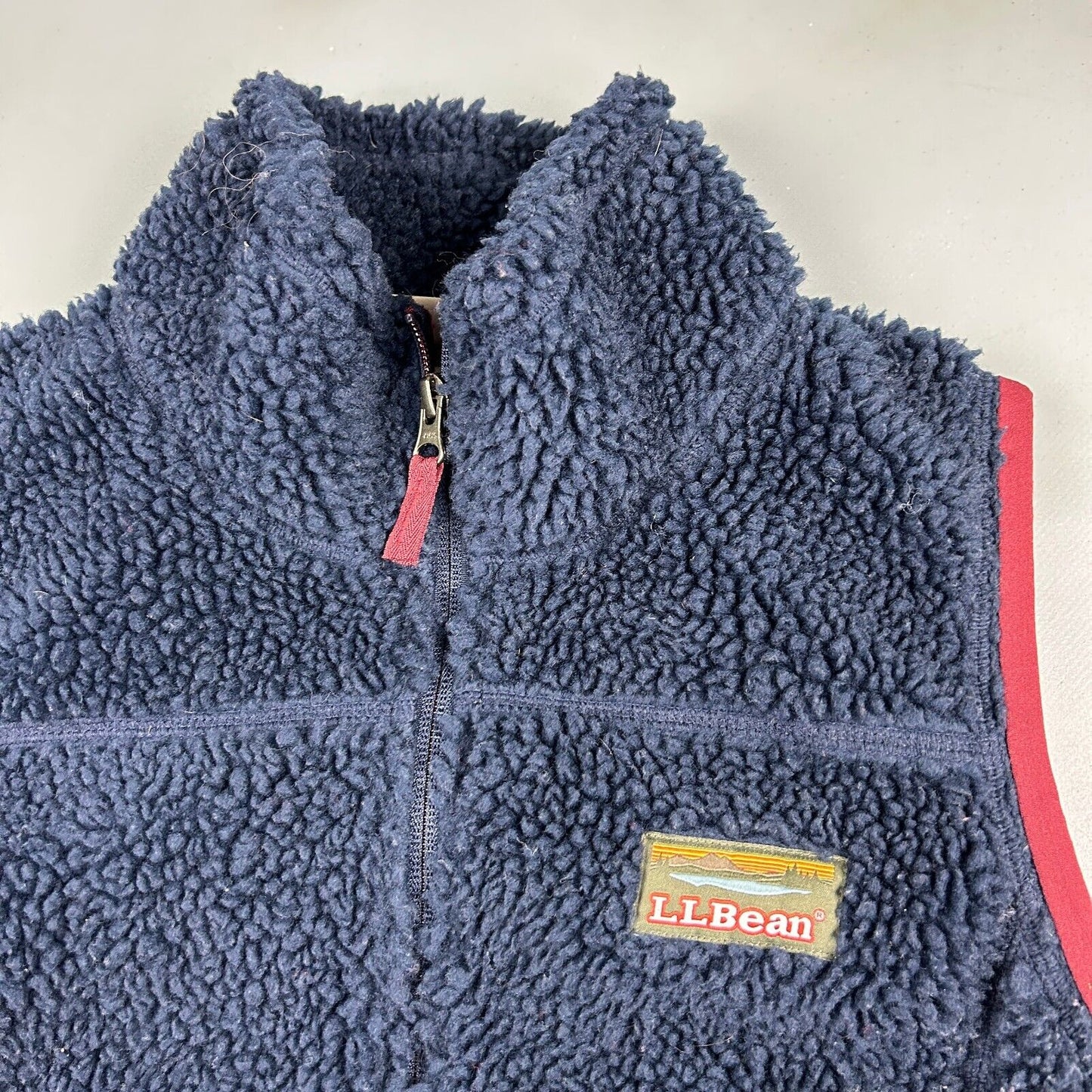 VINTAGE L.L Bean Deep Pile Full Zip Vest Fleece Sweater sz Small Adult