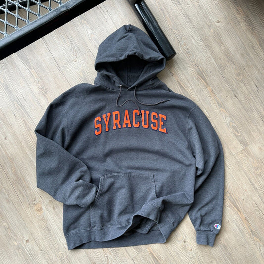 VINTAGE | SYRACUSE Dark Grey Champion Hoodie Sweater sz XL Adult