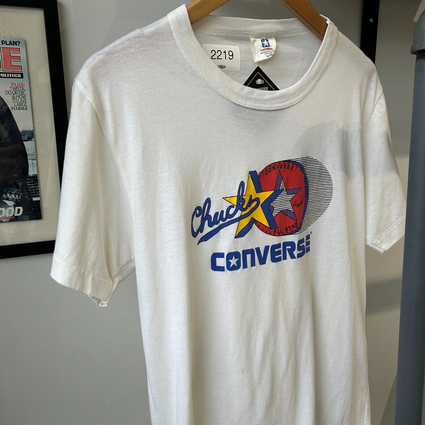 VINTAGE 80s | CONVERSE All Star Chucks Taylor Logo T-Shirt sz S Adult