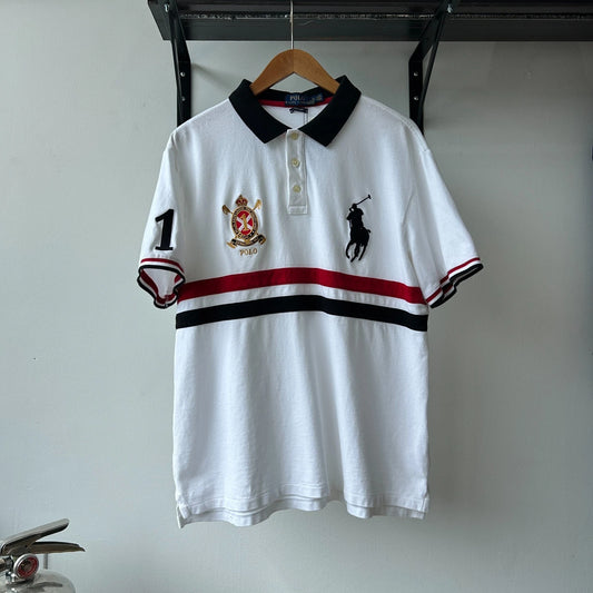 VINTAGE Y2k | Ralph Lauren Big Pony #1 Crest Striped Polo Shirt sz XL