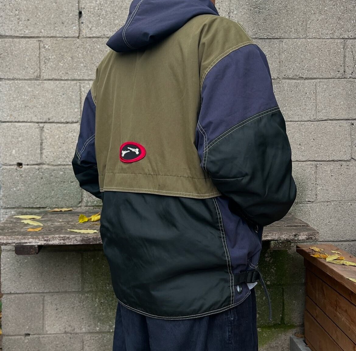 VINTAGE 90s | Bad Bones Reversible Pile Fleece Snowboard Jacket sz M/L
