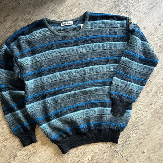 Giorgio ARMANI 1990s | Vintage Striped Knit Sweater sz 50 M