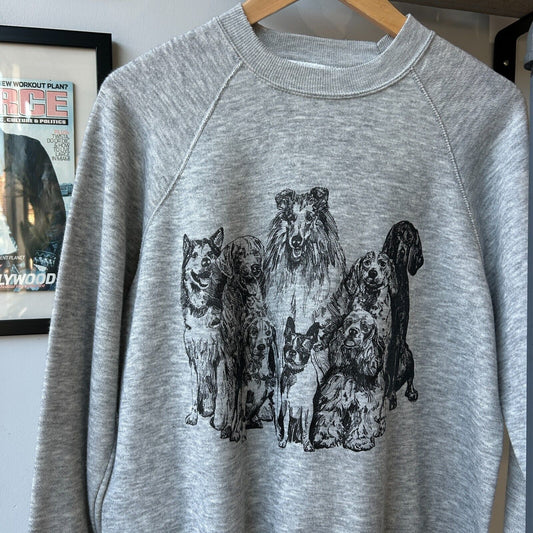 VINTAGE 80s 90s | Illustrated Pack Of Dogs Crew Sweater sz M-L