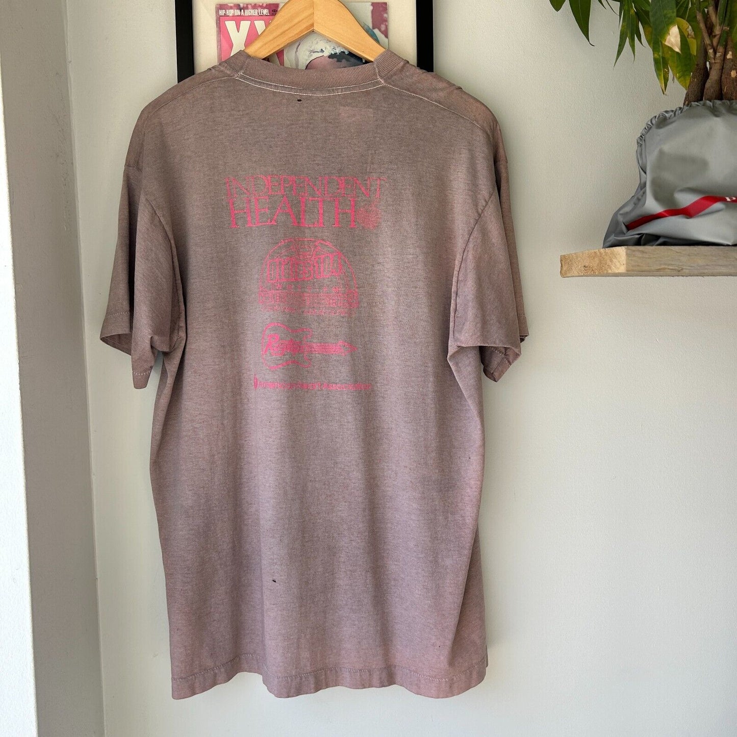 VINTAGE 90s | Heart Run Over Dyed Brown T-Shirt sz L