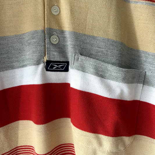 VINTAGE 1990s Reebok Lexis Striped Polo Shirt sz XL Adult