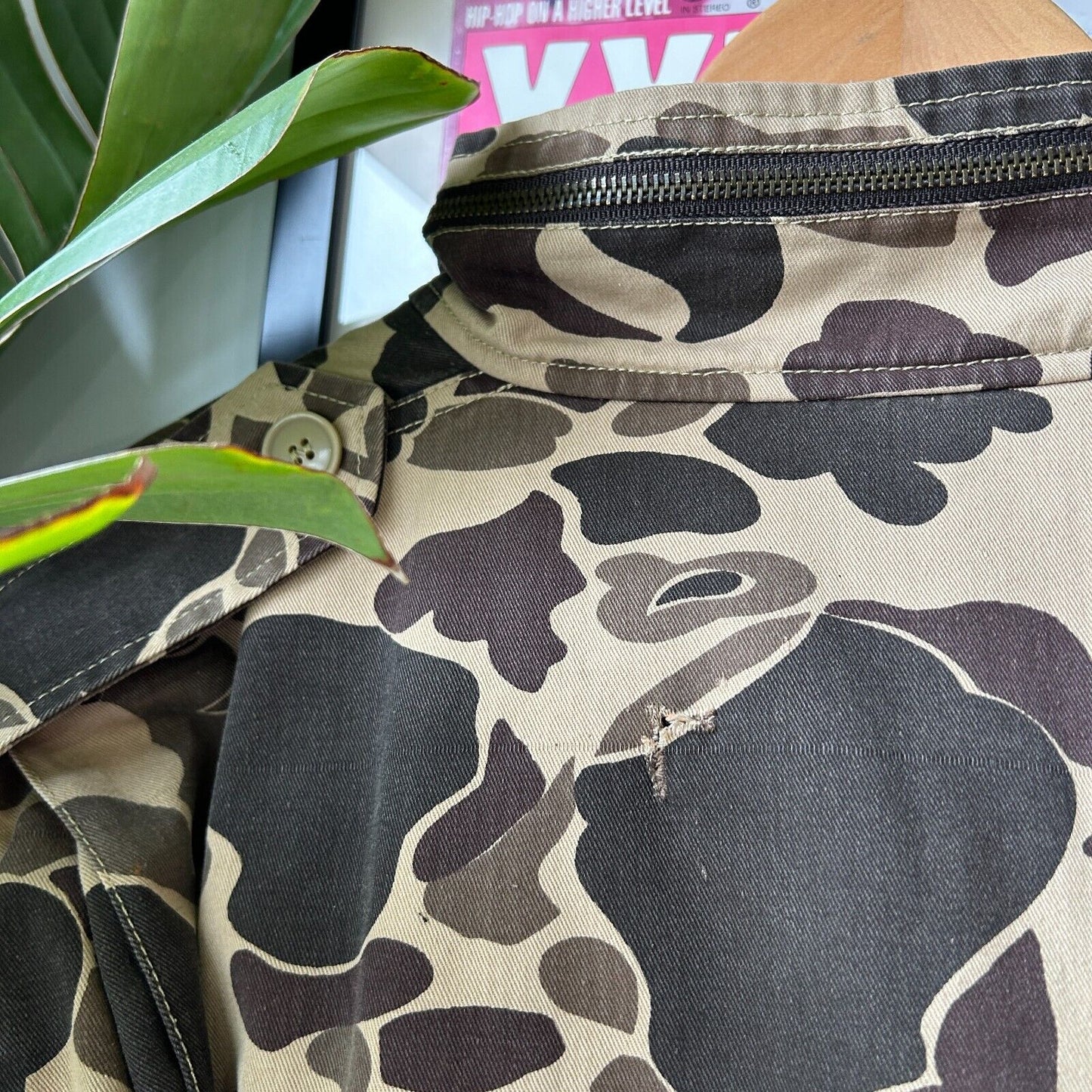 VINTAGE 90s | Duck Bay Duck Camo Cotton Canvas Hunting Jacket sz M-L Adult