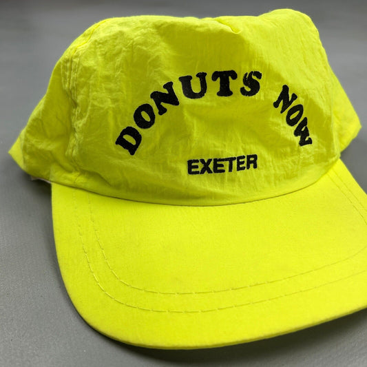 VINTAGE 90s | Donuts Now Yellow Nylon Snapback Hat One Size Adult