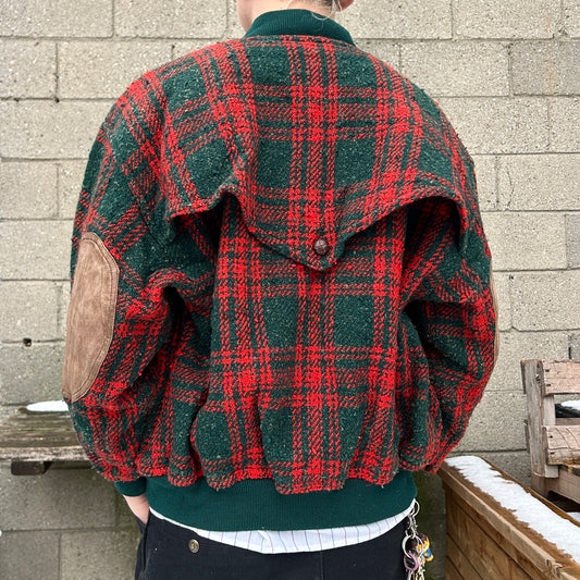 VINTAGE 80s | Issey Miyake Plaid Blouson Jacket sz 9 / S-M