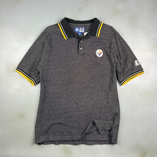 VINTAGE 90s | Pittsburgh Steelers NFL Starter Polo Shirt sz M Adult