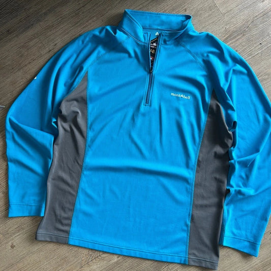 MONTBELL | 1/4 Zip Thermal Long Sleeve Jersey T-Shirt sz L/XL