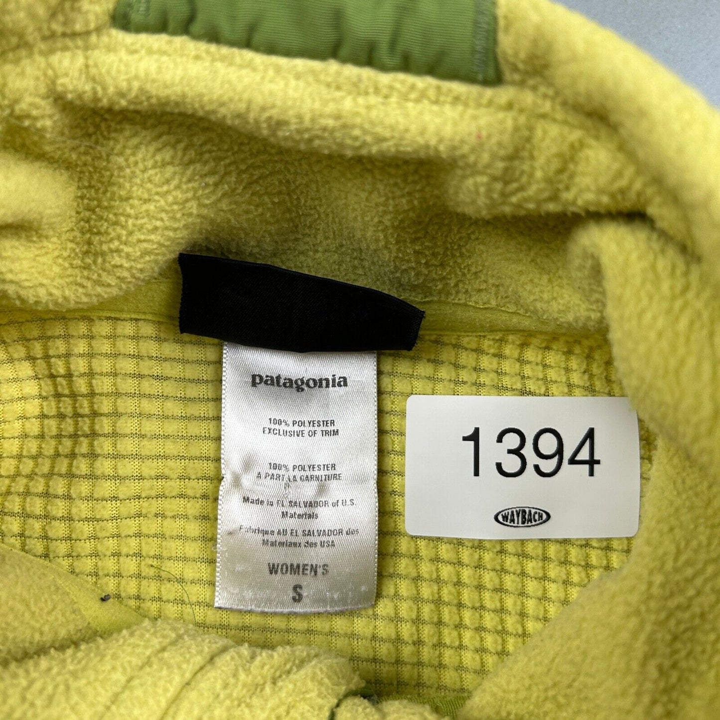 VINTAGE Patagonia Yellow Full Zip Tech R Fleece Sweater sz Small Womens