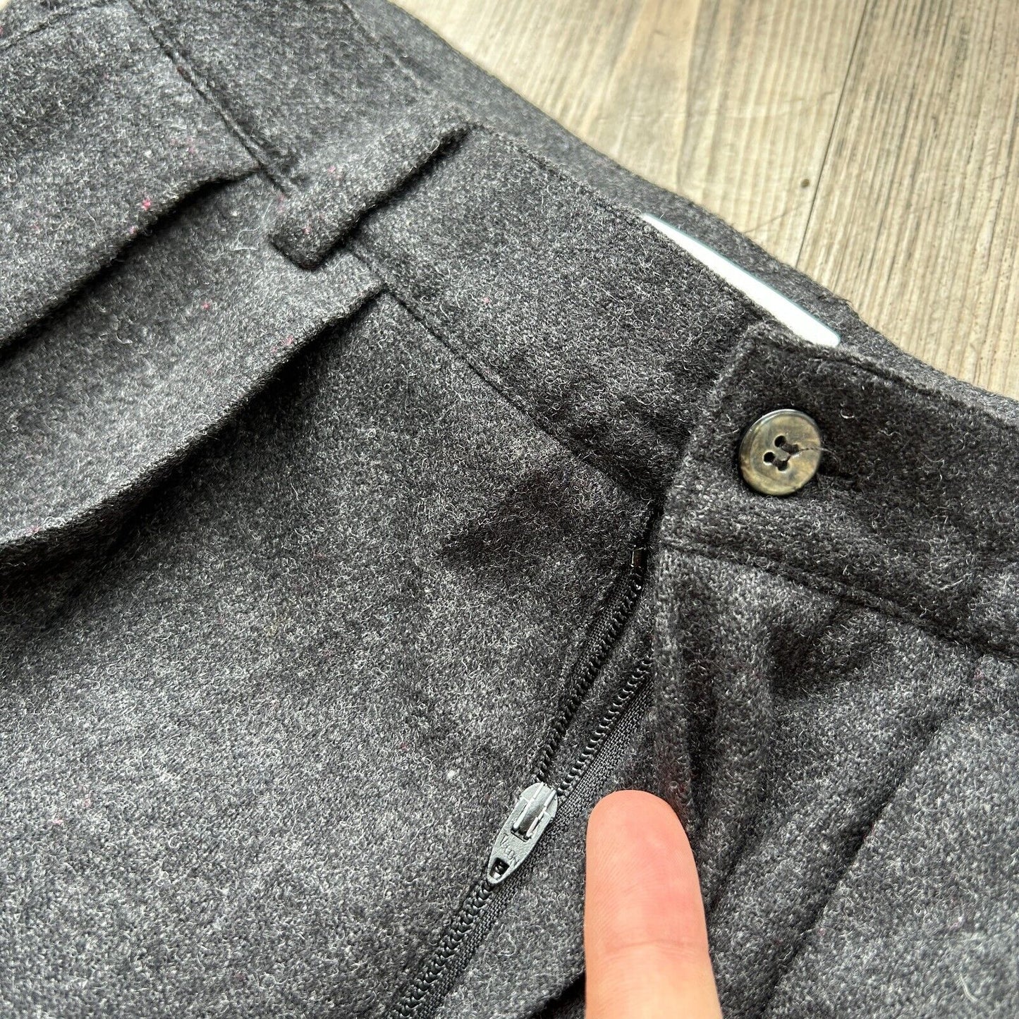 VINTAGE 80s | L.L Bean Black Wool Pleated Trouser Pants W29 L29