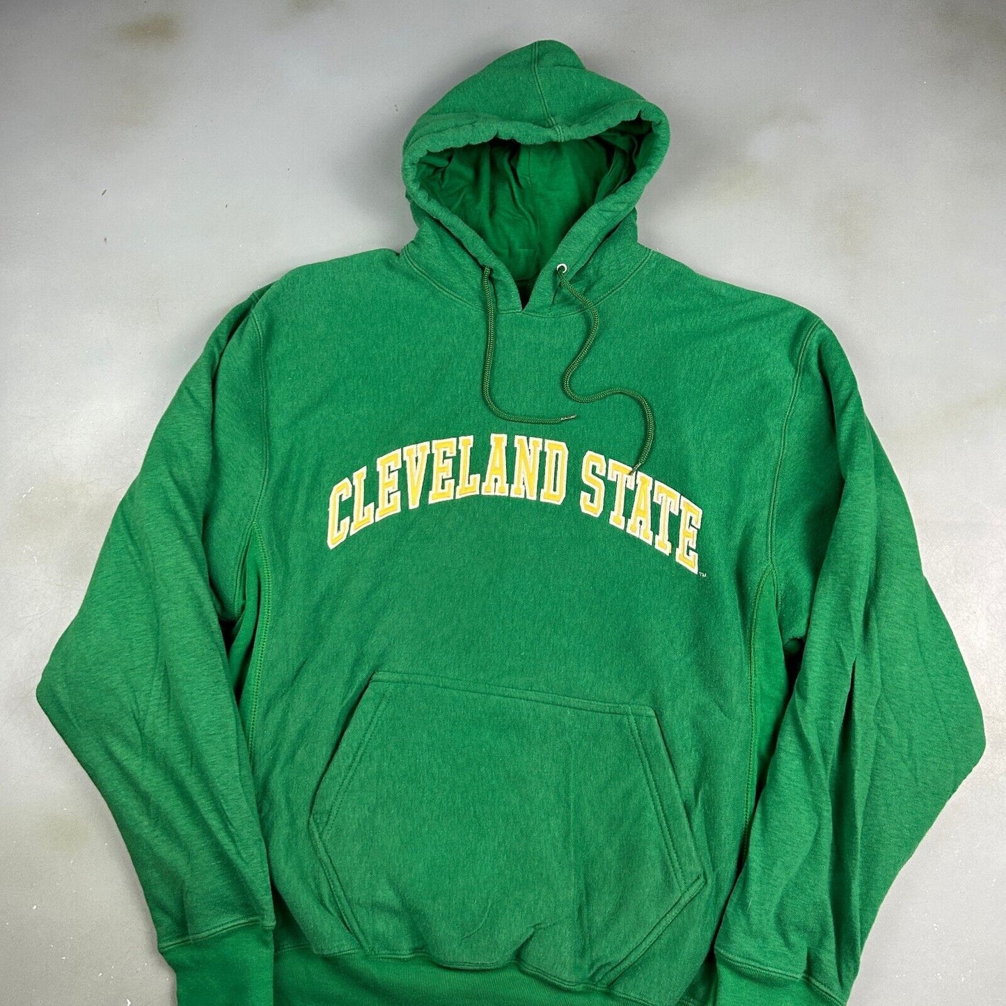 VINTAGE Cleveland State Green Technical Lined Hoodie Sweater sz Medium Adult