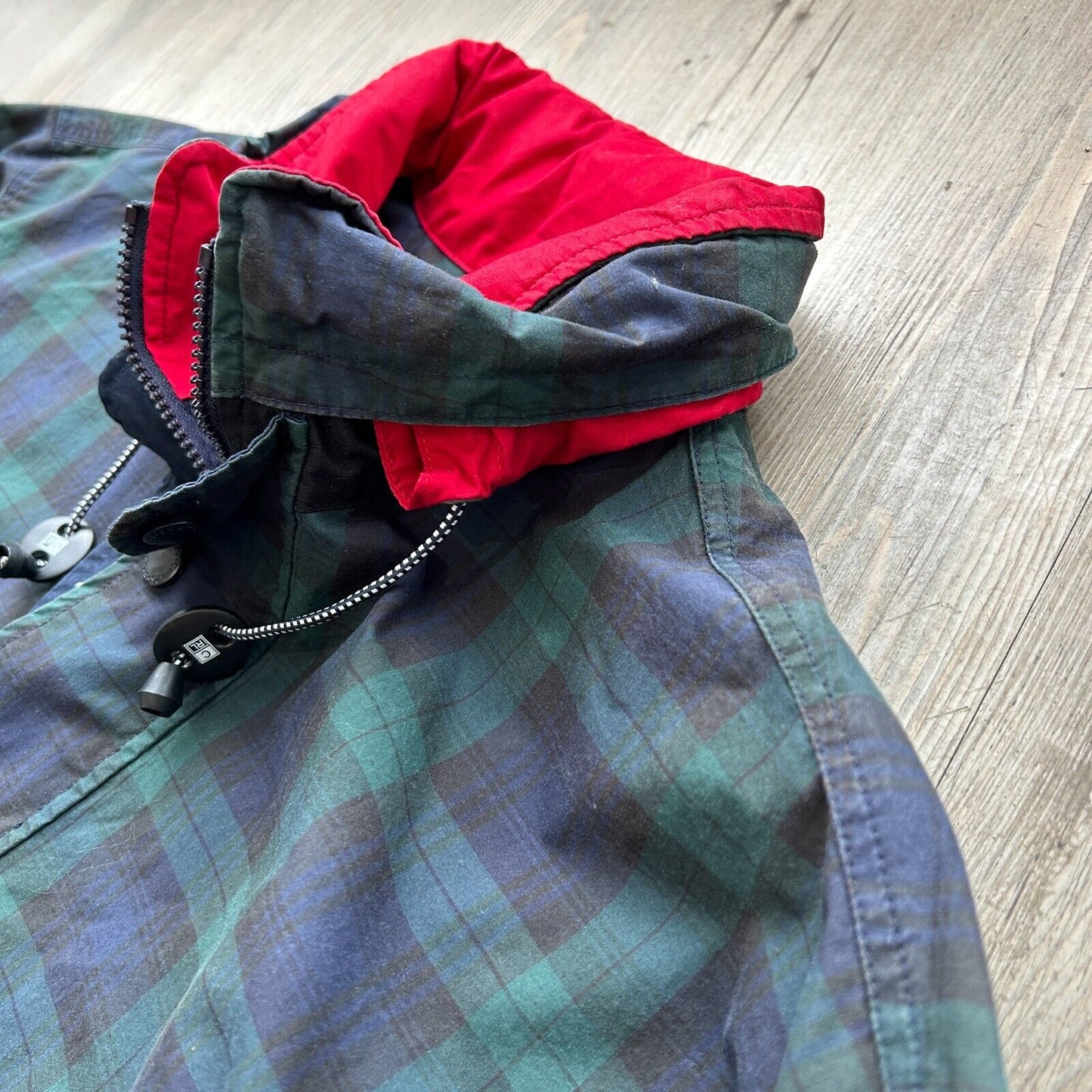 VINTAGE | Chaps RL Plaid 1/4 Zip Anorak Windbreaker Jacket sz L