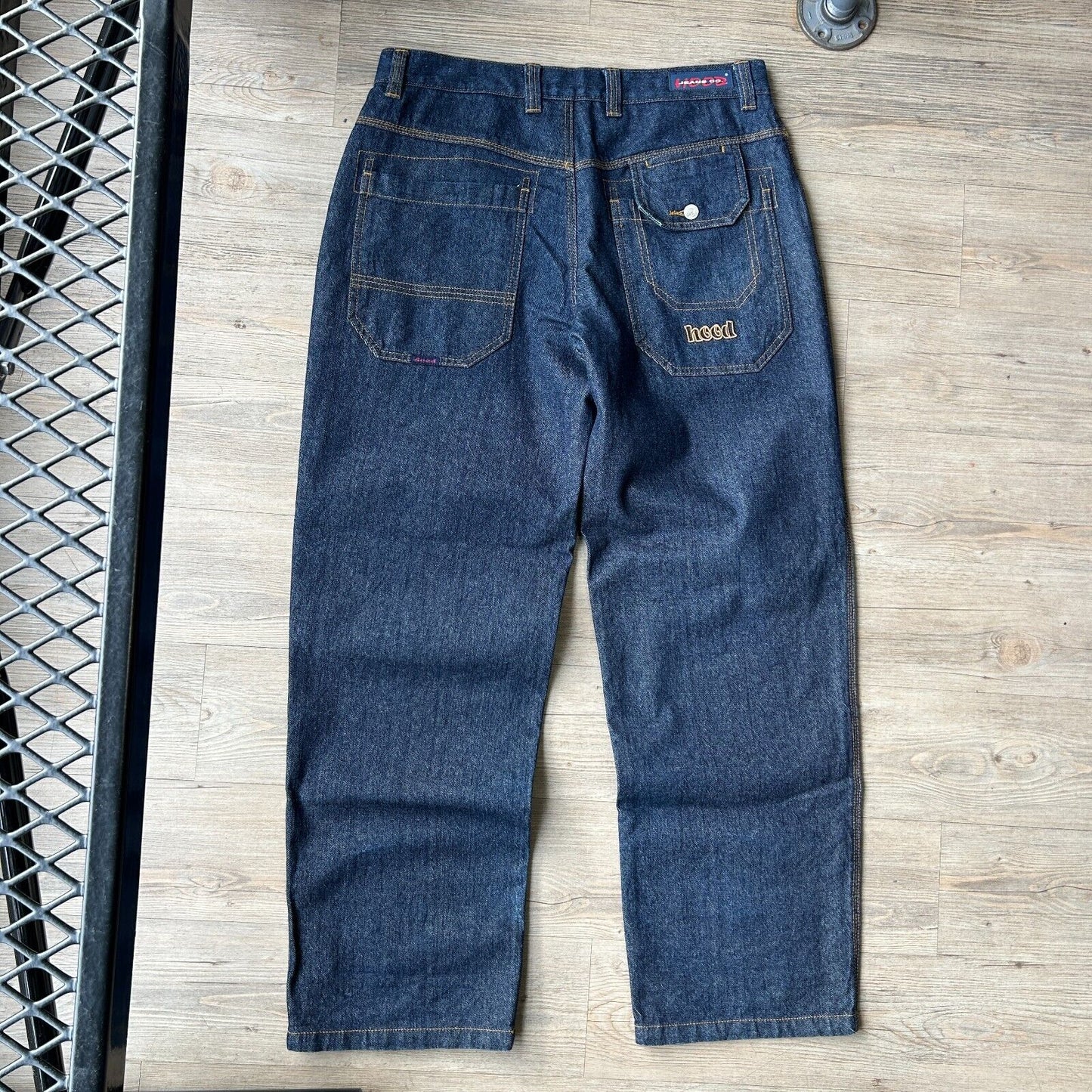 VINTAGE | Hood Jeans Co Contrast Stitch Dark Wash Denim Pants sz W36 L34