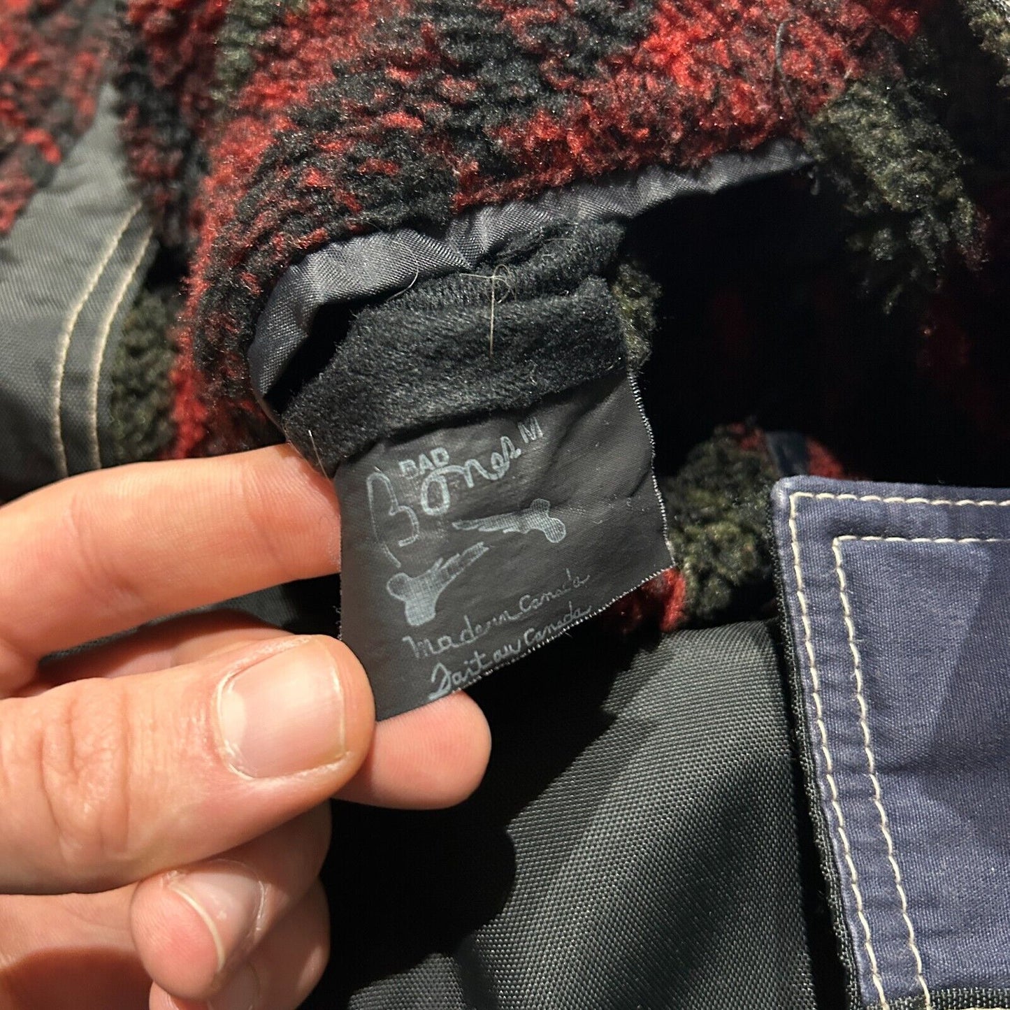 VINTAGE 90s | Bad Bones Reversible Pile Fleece Snowboard Jacket sz M/L