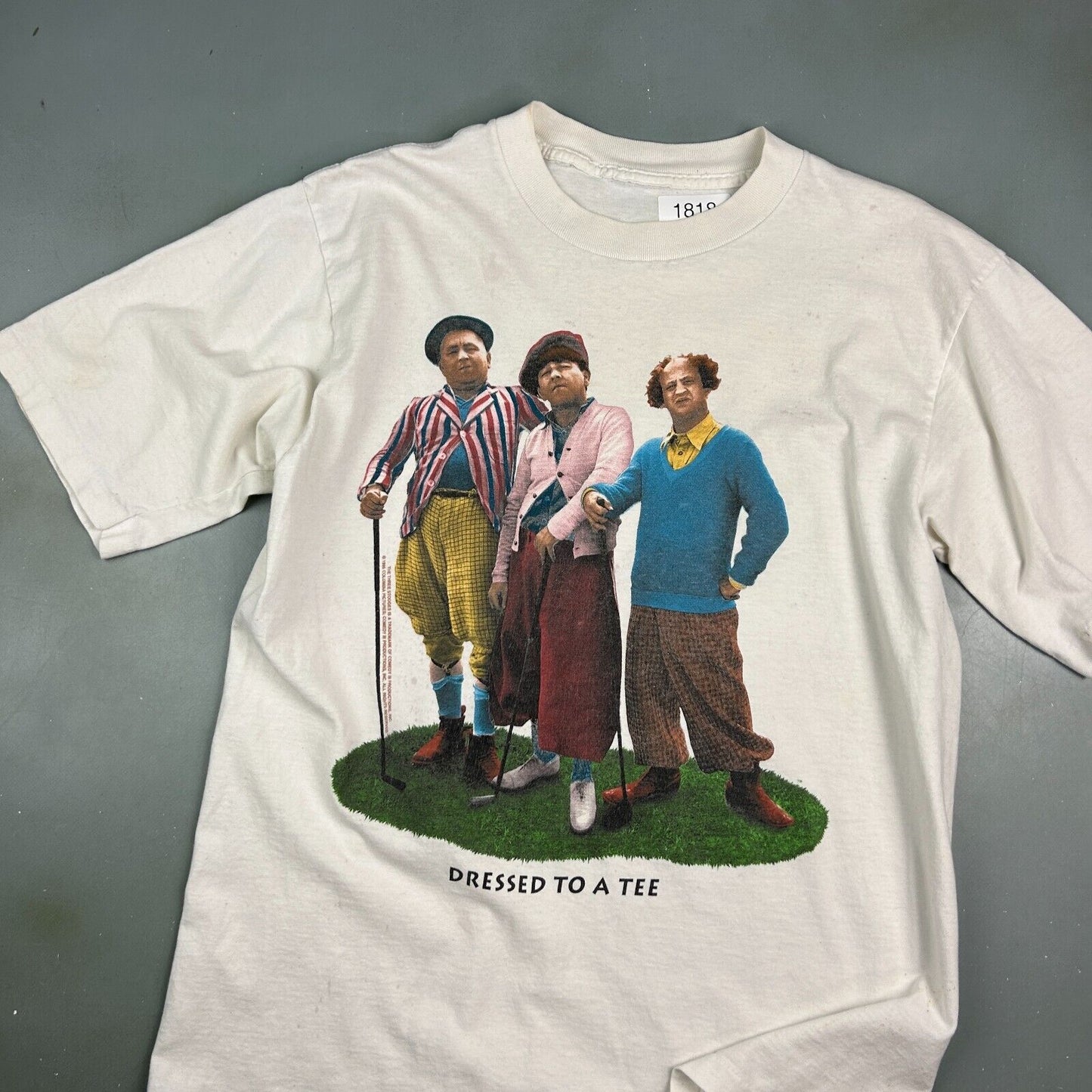 VINTAGE 90s | The Three Stooges Golfing Movie T-Shirt sz M Adult