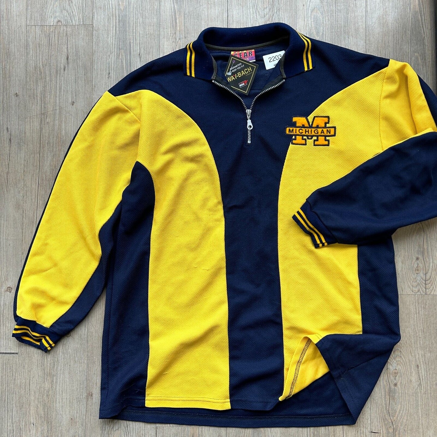 VINTAGE 90s | Michigan Wolverines 1/4 Zip Jersey Rugby Polo Shirt sz XXL Adult