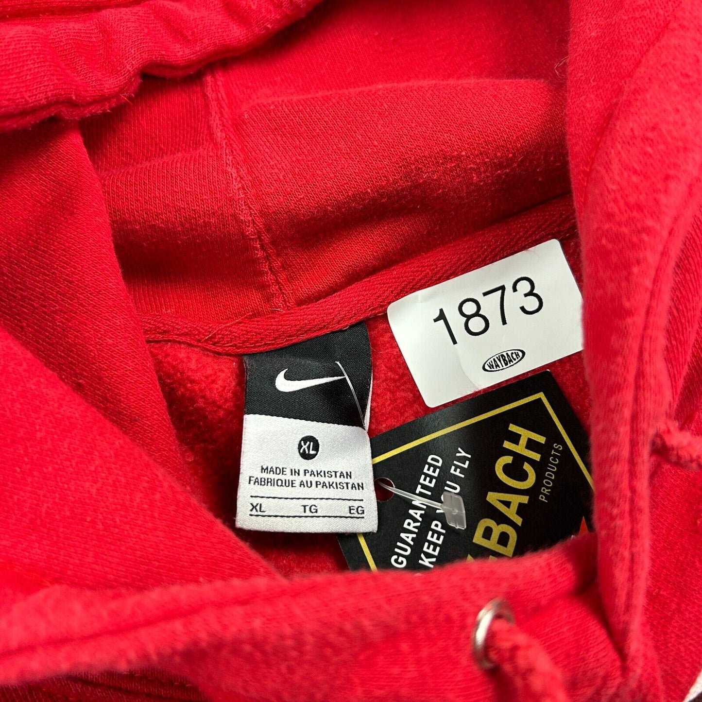 VINTAGE | NIKE Mid Swoosh Football Red Hoodie Sweater sz XL Adult