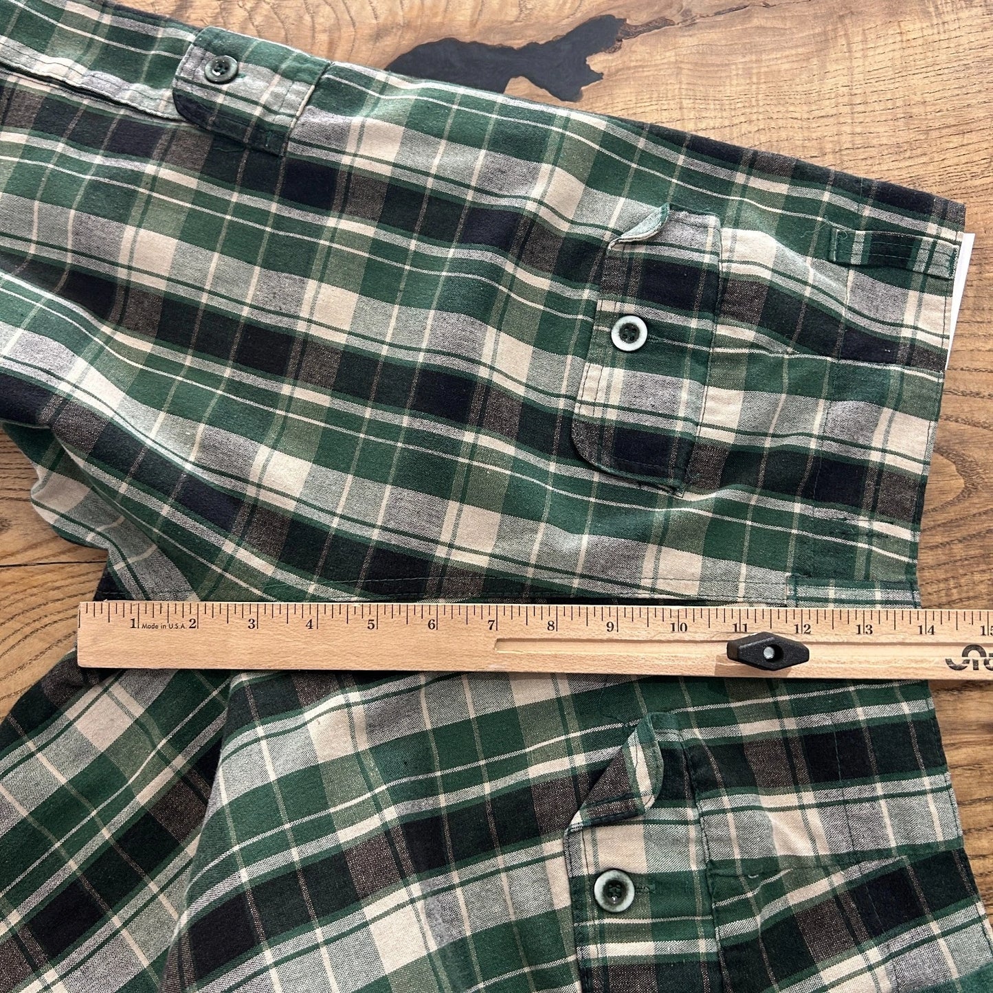 VINTAGE | Green Plaid Loose Fit True Meaning Cargo Shorts sz W31