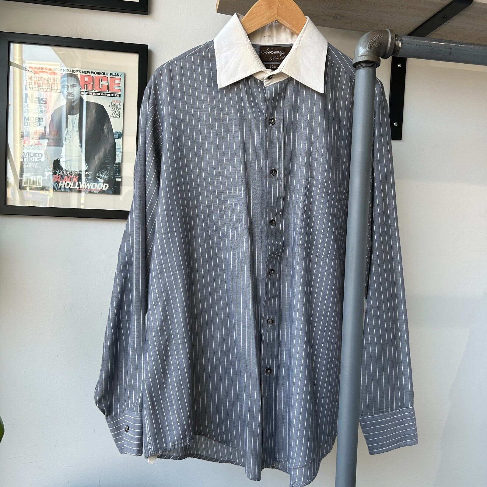 VINTAGE 80s Hennessy by Van Heusen Button Down Dress Shirt sz L-XL