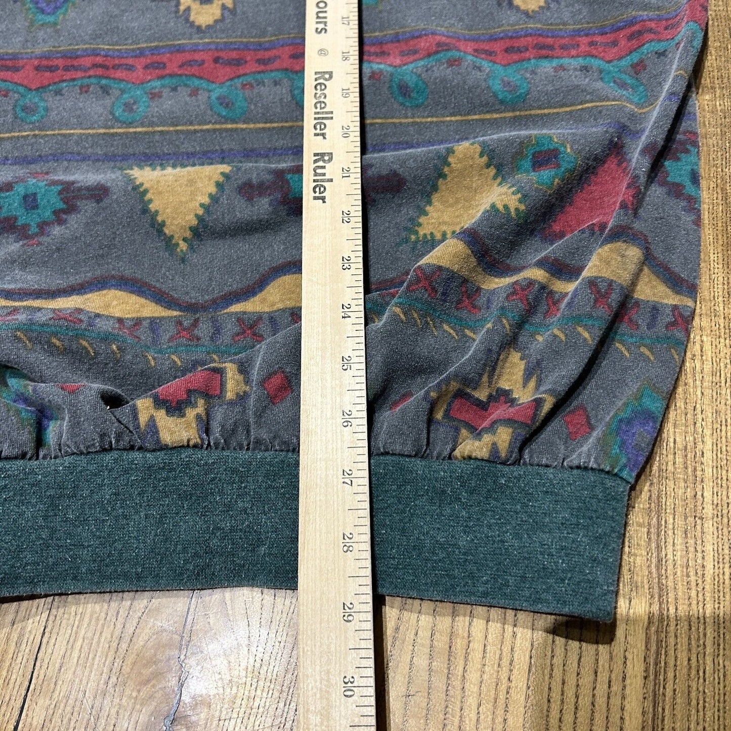 VINTAGE 90s | Tribal Aztec All Over Print Crew Sweater sz L