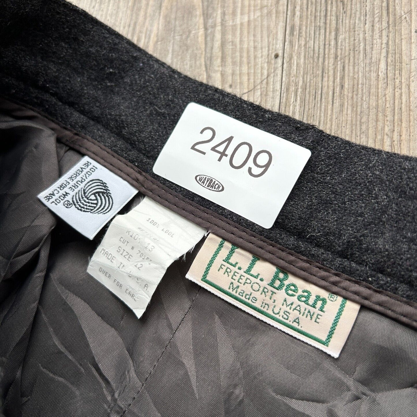 VINTAGE 80s | L.L Bean Black Wool Pleated Trouser Pants W29 L29