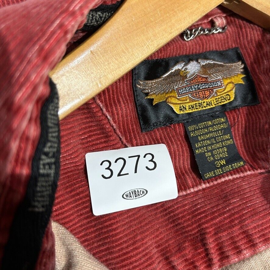 VINTAGE | Harley Davidson Corduroy Button Snap Shirt sz XXL