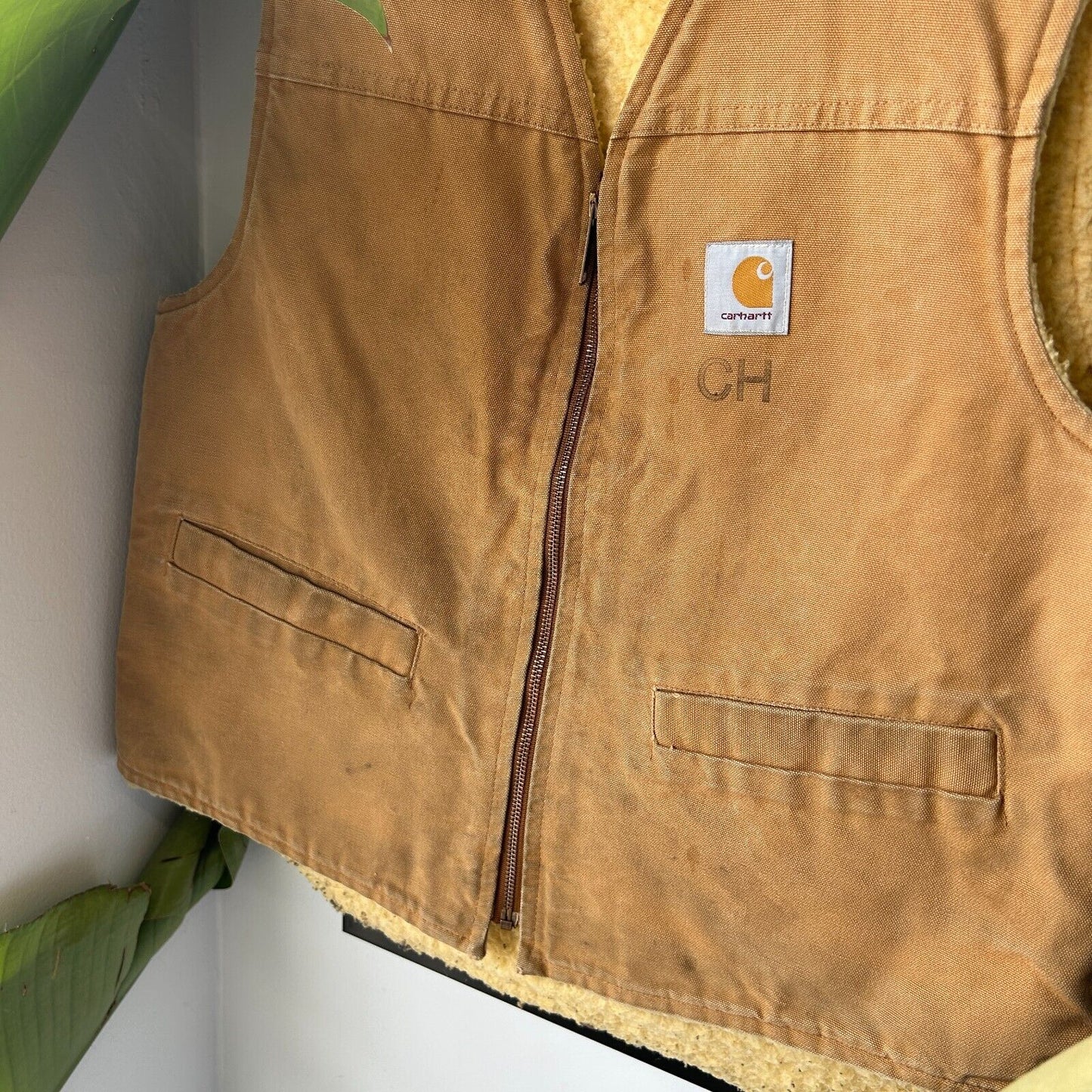 VINTAGE | Carhartt Sherpa Lined Workwear Vest Jacket sz M/L Adult