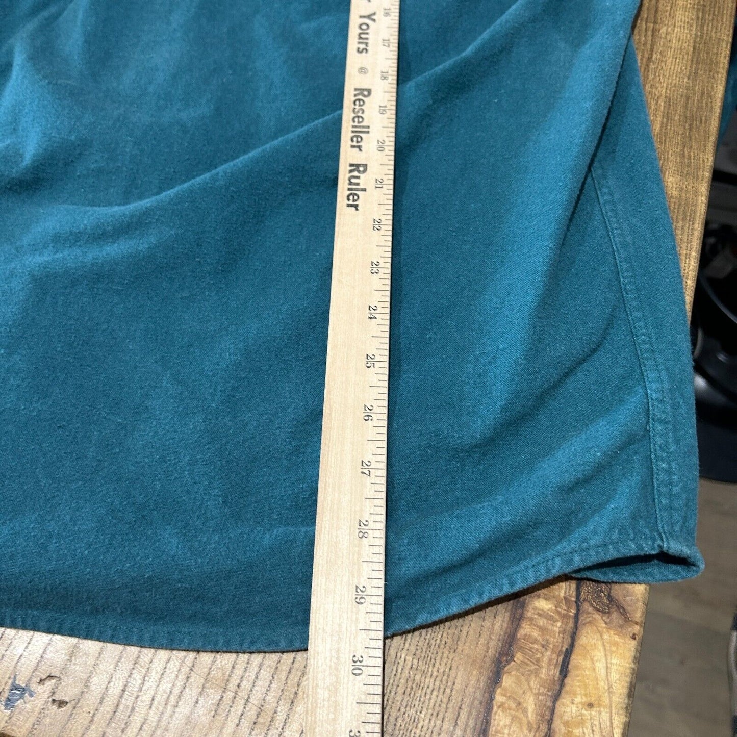 VINTAGE | Woolrich Teal Chamois Cloth Button Down Shirt sz L Adult