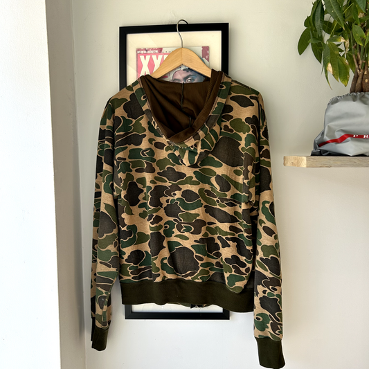 Vintage 1980s Duck Camop Full Zip Thermal Hoodie sz S-M Made In USA