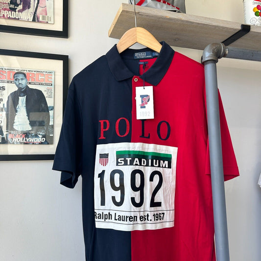 Ralph Lauren 1992 Stadium Plate Split Polo Shirt sz L *NWT