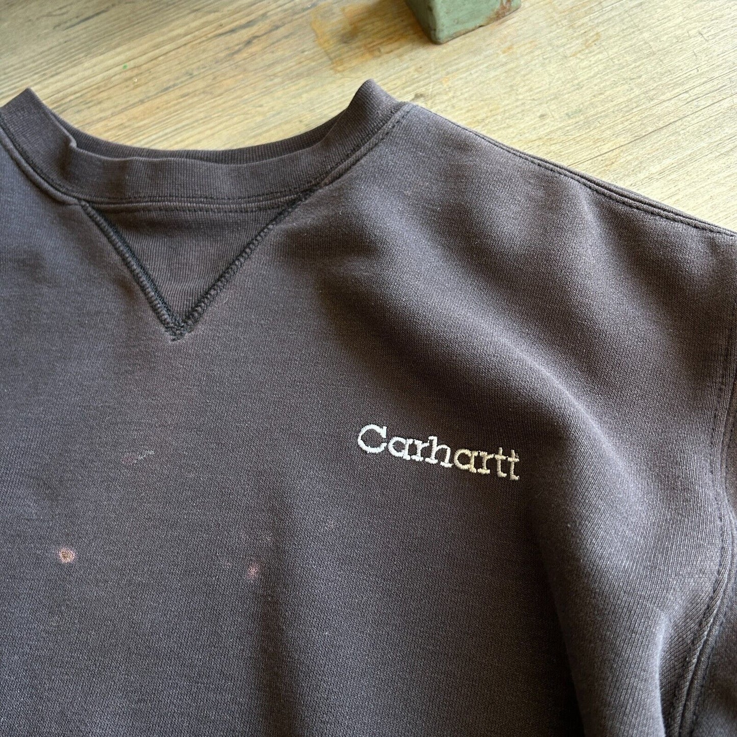 VINTAGE | CARHARTT Embroidered Logo Faded Crew Sweater sz S