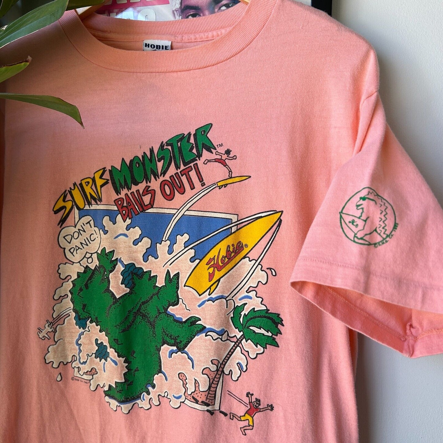 VINTAGE 80s | Hobie Surf Monster Balls Out T-Shirt sz M Adult