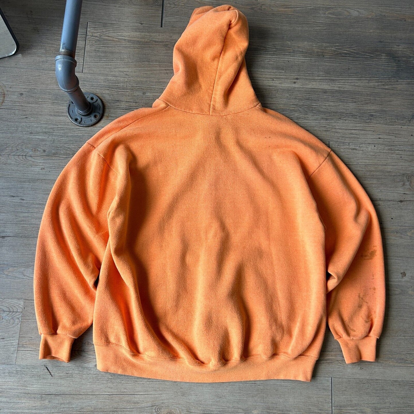 VINTAGE 90s | Sun Faded Orange Blank Lee Zip Up Hoodie Sweater sz XL