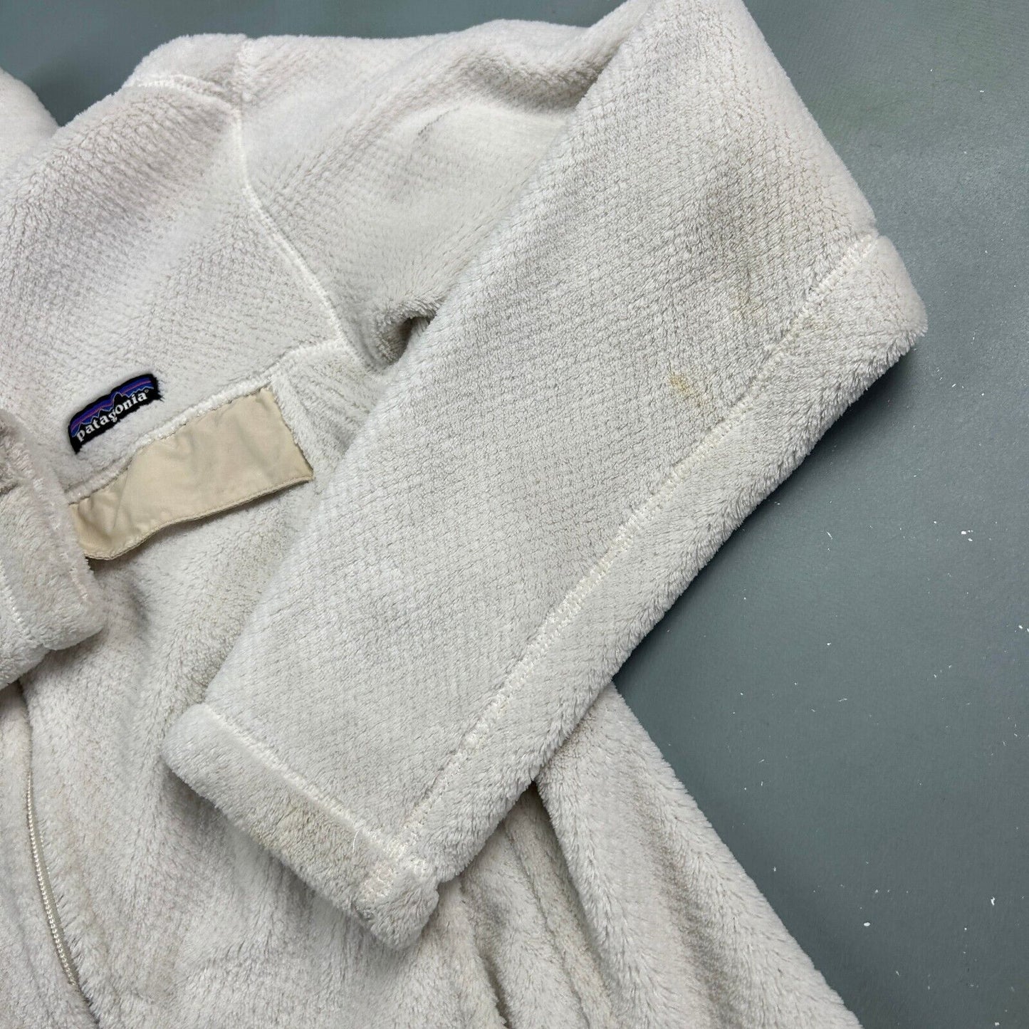 VINTAGE Patagonia White Zip Up Fleece Sweater sz Medium Womens Adult