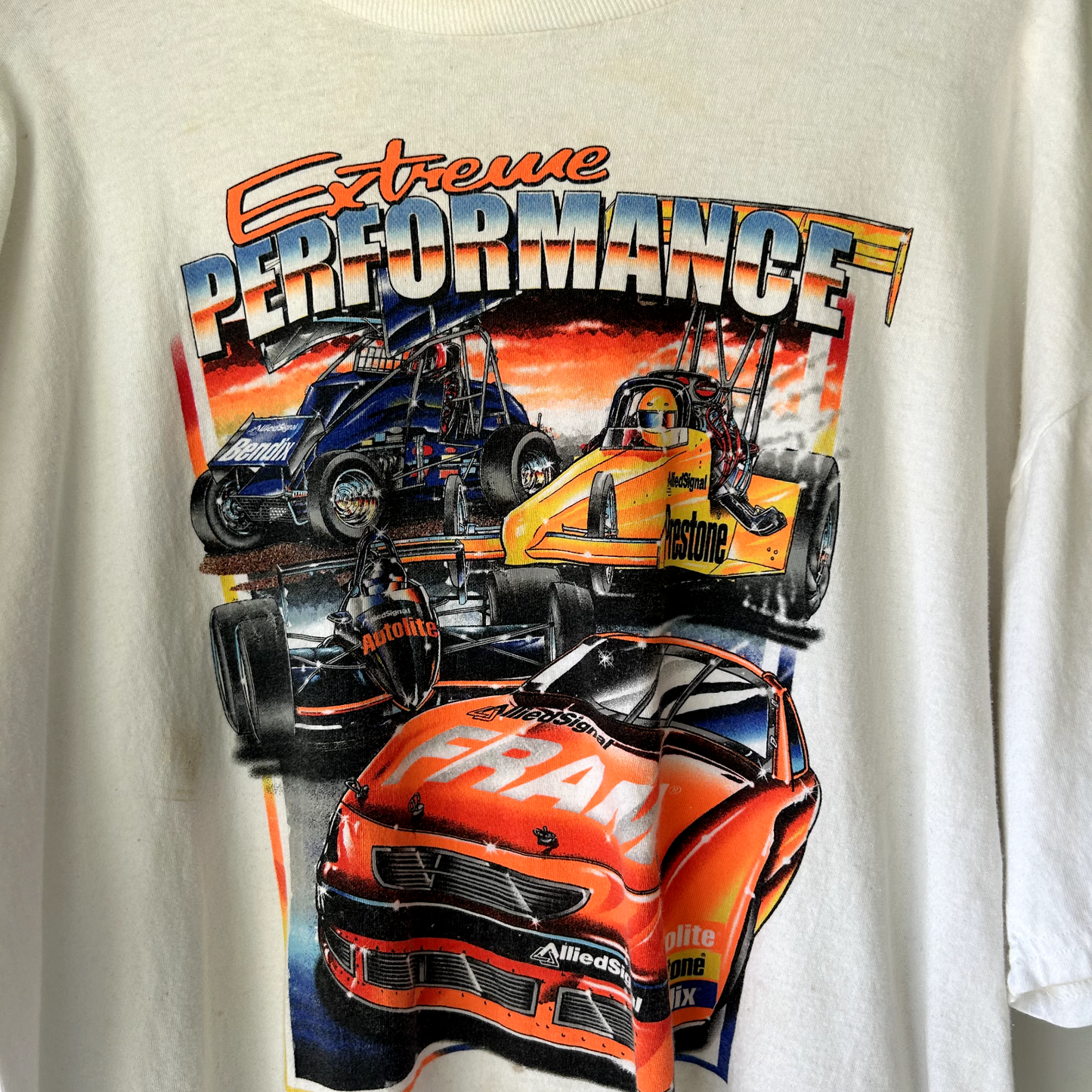 Vintage Extreme Performance Race Car Racing Graphic T-Shirt sz XL