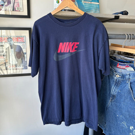 VINTAGE | Team NIKE Swoosh Logo T-Shirt sz L Adult
