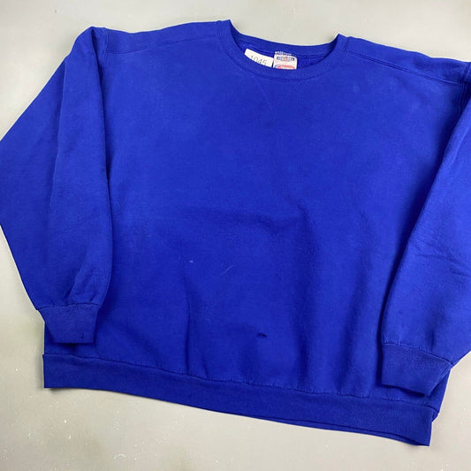 VINTAGE Blank Blue Jerzees Crewneck Sweater sz XL Men Adult